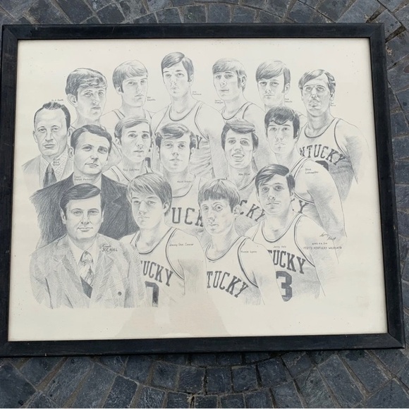 Vintage 1972 1973 Kentucky Wildcats Basketball Print Larry Frost Joe B. Hall - Picture 9 of 9